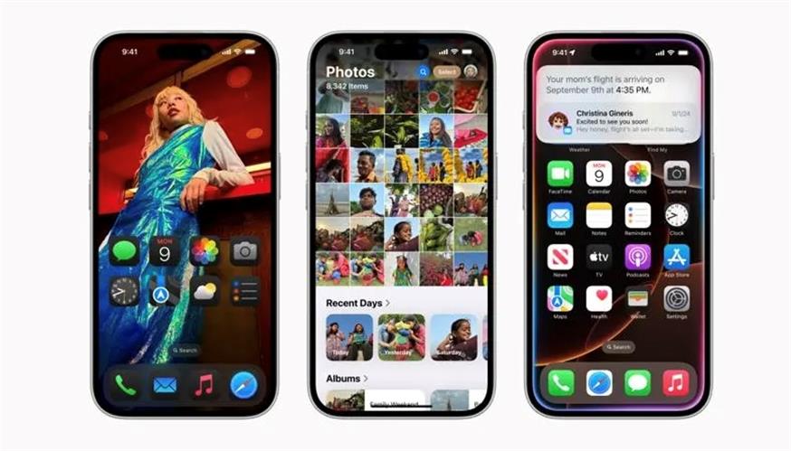 iOS 18即日起正式推出，提供最大幅度個人化iPhone的新方法，包括主畫面和「控制中心」更深度的自訂功能、「照片」歷來最大幅度的改造，以及 Apple Intelligence 的推出。（圖／蘋果提供）