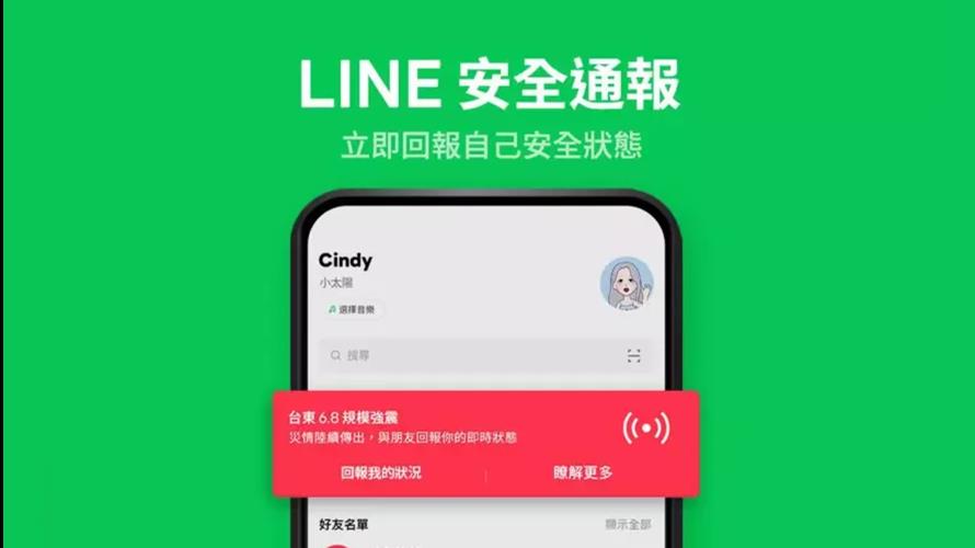 今早花蓮強震，透過「LINE安全通報」，可立即回報自己安全狀態。（圖／LINE提供）