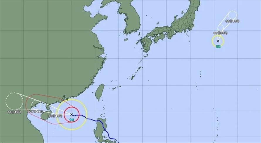 12號颱風麗琵生成。(圖／摘自日本氣象廳)